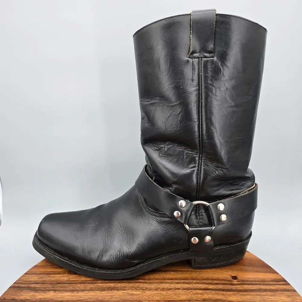 Champion Attitude Boots Mens 15 D Black Leather Harness Mexico Western Cowboy
